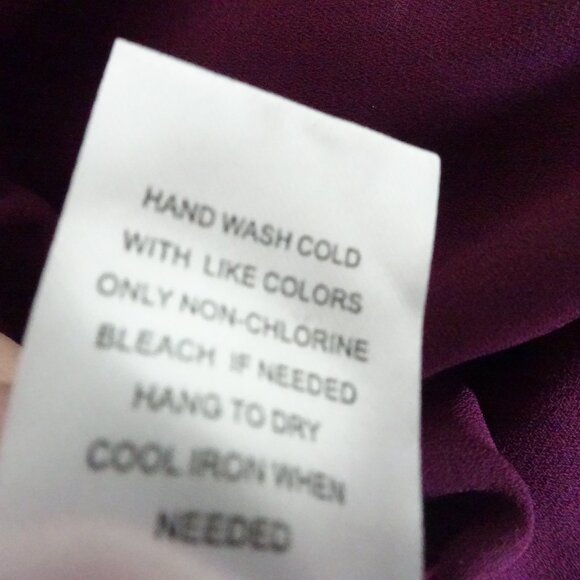 Daniel Rainn Size L Crochet lined Dressy Top Eggplant Wine Burgundy Dressy - Picture 10 of 11